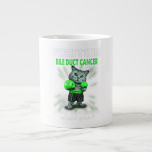 Fighting Cat Bile Duct Cancer Awareness Large Coffee Mug