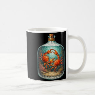 Fighting Crabs in a Bottle s Vintage Nautical Art Coffee Mug