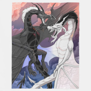 Fighting Dragons Fleece Blanket
