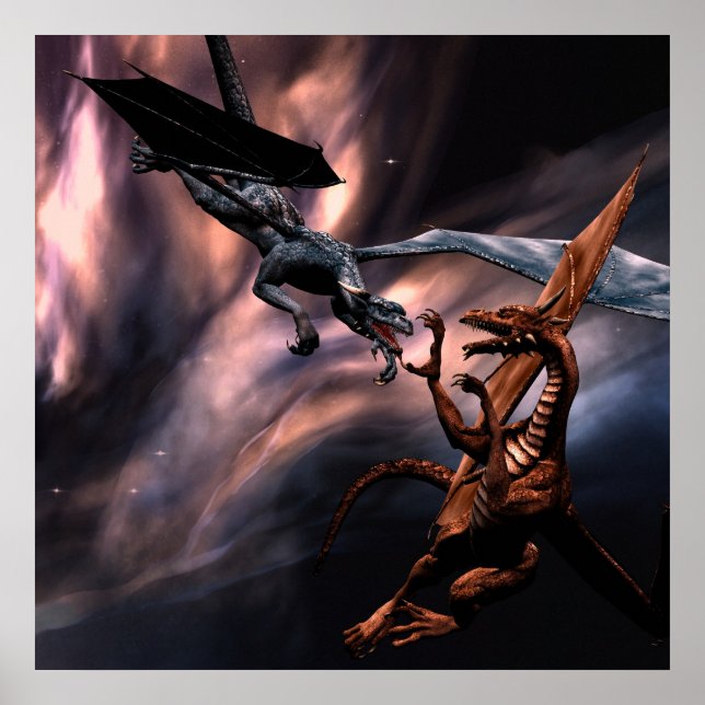 Fighting dragons poster (Front)