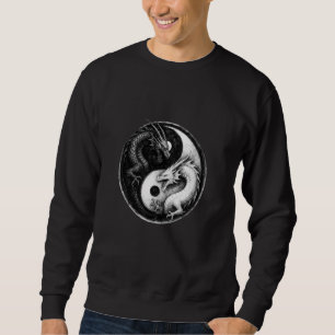 Fighting Dragons Yin Yang Vintage Japanese Anime R Sweatshirt