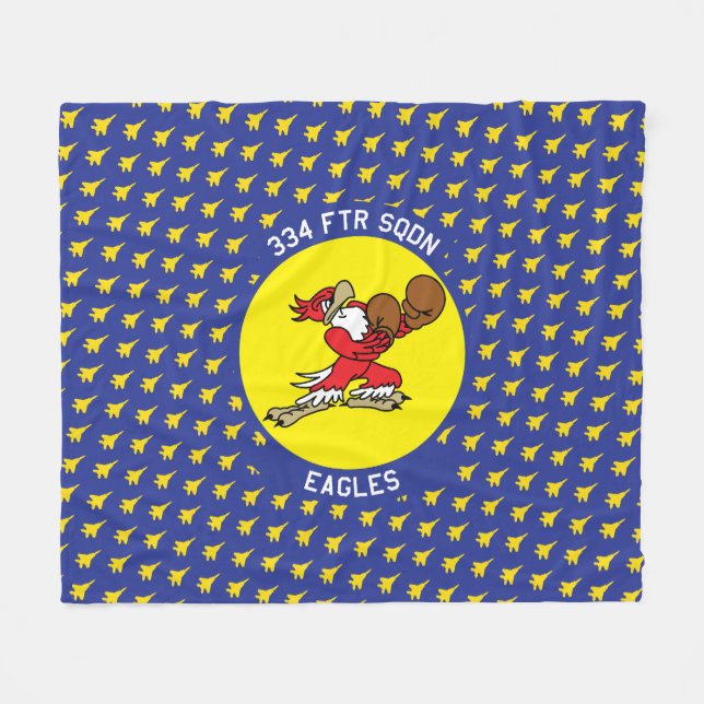 Fighting Eagles F-15E Fighter Jet Pattern Fleece Blanket (Front (Horizontal))