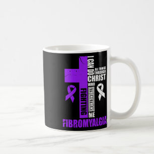 Fighting Fibro Fighter Christian Distressed Coffee Mug