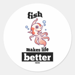 Fighting fish saltwater fish freshwater fish classic round sticker