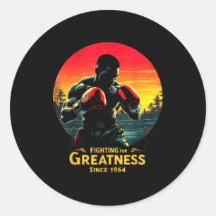 Fighting For Greatness Black History Month Boxing  Classic Round Sticker