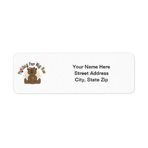 Fighting for my son (girl bear) return address label