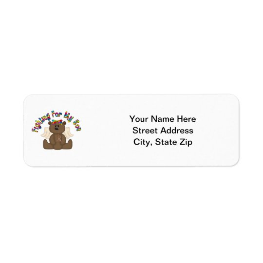 Fighting for my son (girl bear) return address label