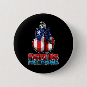 Fighting For Puerto Rico - Puerto Rican Flag - Box 6 Cm Round Badge