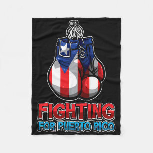 Fighting For Puerto Rico - Puerto Rican Flag - Box Fleece Blanket