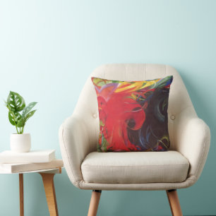 Fighting Forms by Franz Marc, Vintage Fine Art Cushion