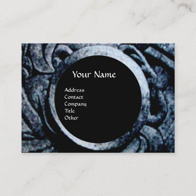 FIGHTING GRYPHONS MONOGRAM black white grey pearl Business Card (Front)