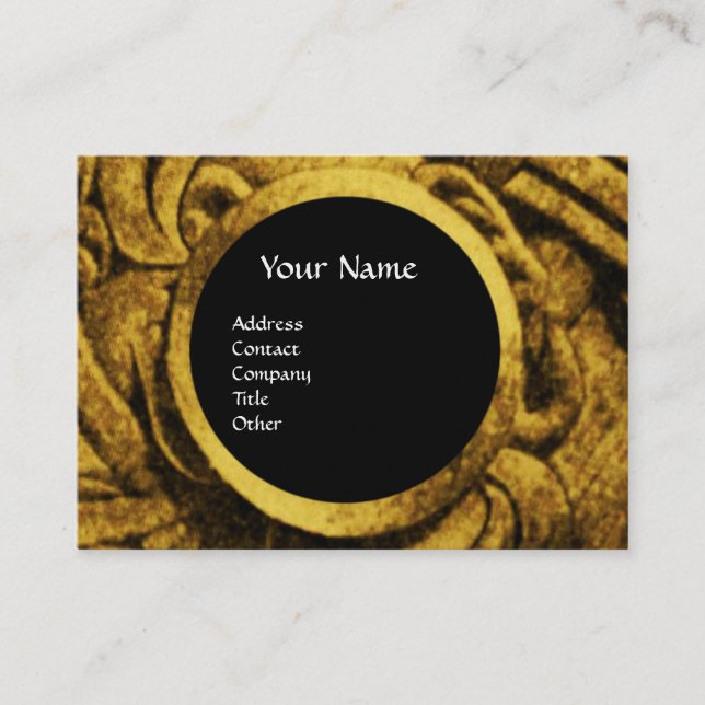 FIGHTING GRYPHONS MONOGRAM ,gold black ,pearl Business Card (Front)