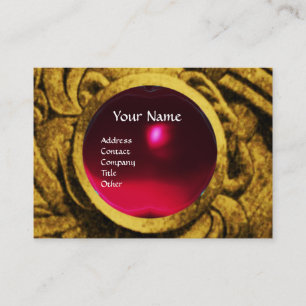 FIGHTING GRYPHONS MONOGRAM ,gold black red ruby Business Card