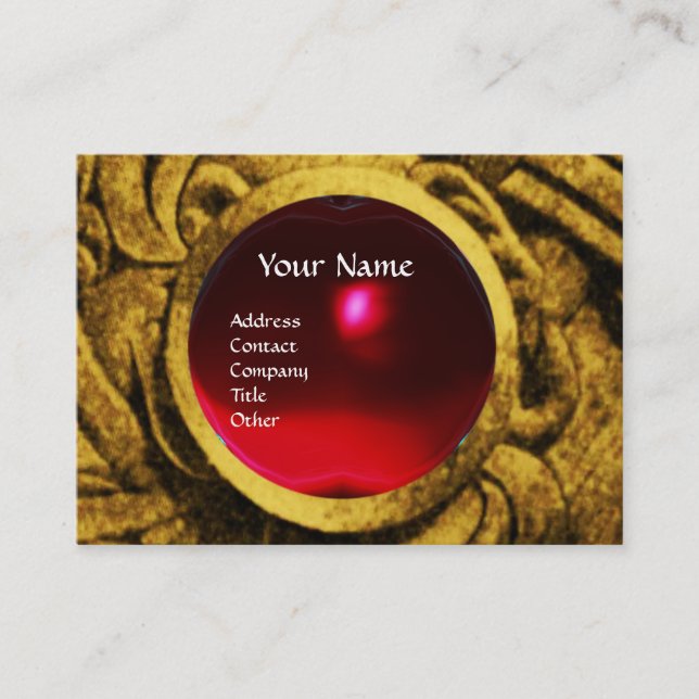 FIGHTING GRYPHONS MONOGRAM ,gold black red ruby Business Card (Front)