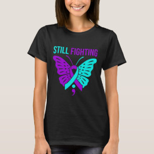 Fighting Happy Suicide Awareness Support Graphic  T-Shirt