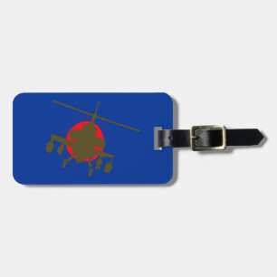 fighting helicopter luggage tag