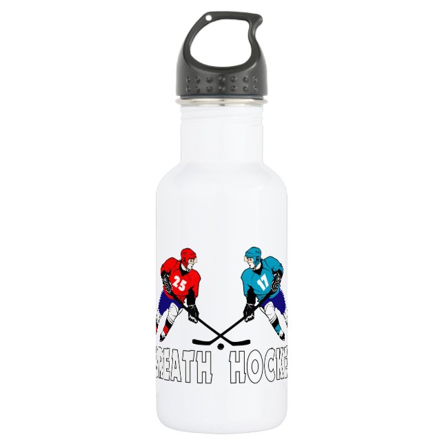 Fighting hockey players 532 ml water bottle (Front)