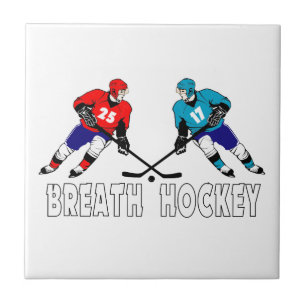Fighting hockey players ceramic tile