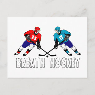 Fighting hockey players postcard