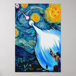 Fighting in Starry Sky Oil Style Wall Art Poster