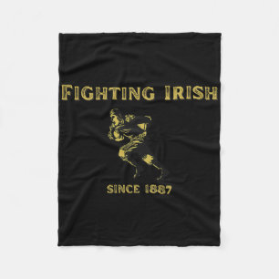 Fighting Irish Football Clic Design Fleece Blanket