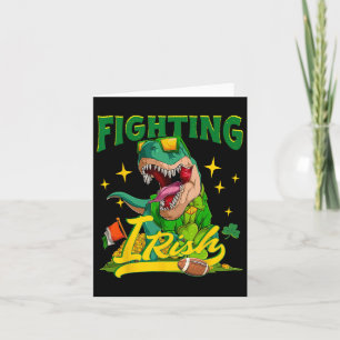 Fighting Irish Footbyll Vintage Dinosaur For Kids Card