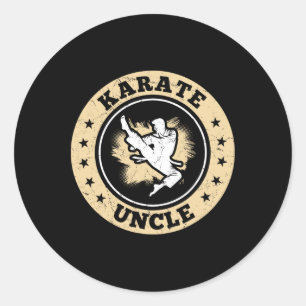 Fighting Karate Uncle Karate Fighter Classic Round Sticker