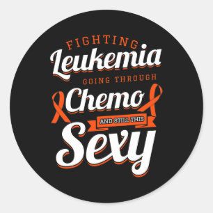 Fighting Leukaemia Blood Cancer Chemotherapy Gift Classic Round Sticker
