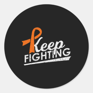 Fighting Leukaemia Multiple Sclerosis Warrior Awar Classic Round Sticker
