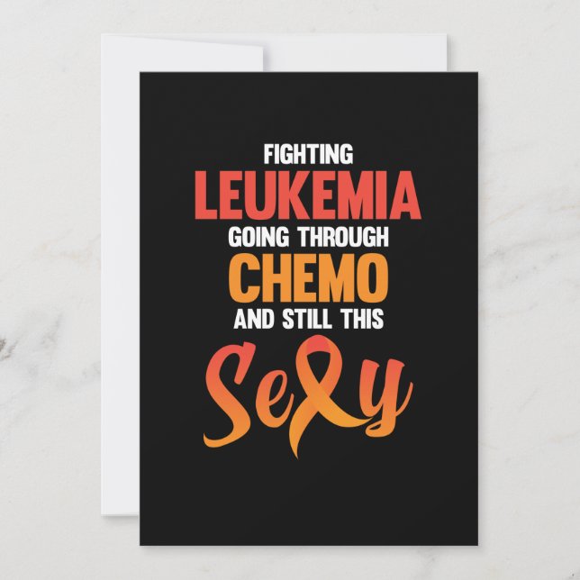 Fighting Leukemia Awareness Orange Ribbon Support Invitation (Front)
