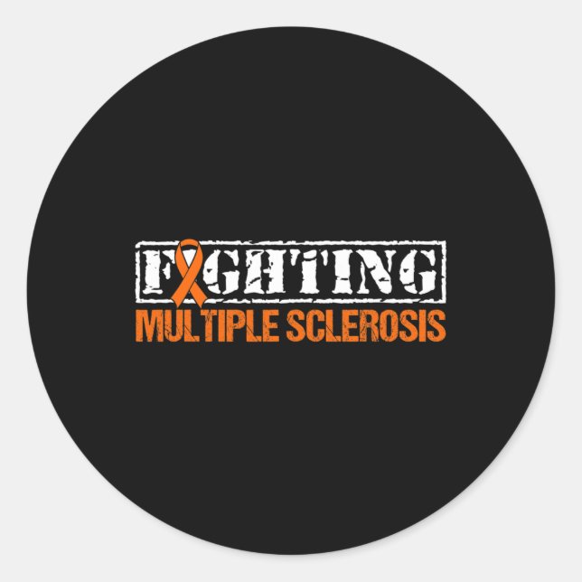 Fighting Ms Multiple Sclerosis Awareness 1  Classic Round Sticker (Front)