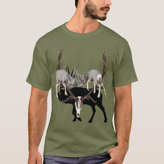 Fighting Mule Deer customise T-Shirt (Front)