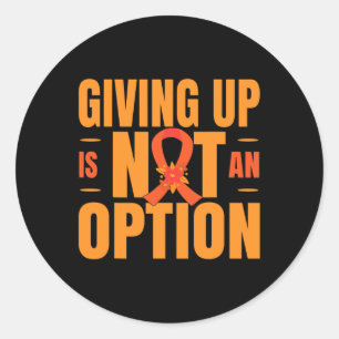 Fighting Multiple Sclerosis Warrior Orange Ribbon Classic Round Sticker