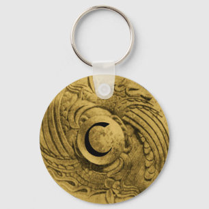 FIGHTING OF GRYPHONS MONOGRAM KEY RING