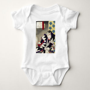 fighting ronin japanese ukiyo-e samurai warrior baby bodysuit