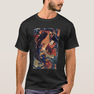 Fighting The Giant Carp Japanese T-Shirt