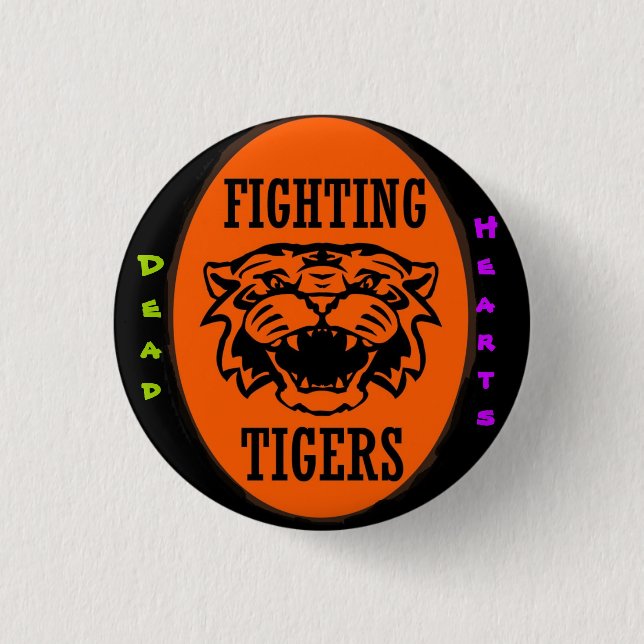 Fighting Tigers Button - Dead Hearts Novels (Front)