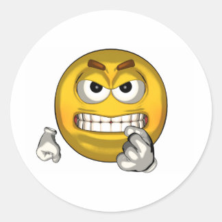 Fighting - toon classic round sticker