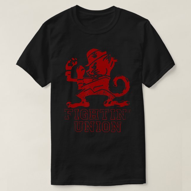 FIGHTING UNION DISTRESSED RED IWW T-Shirt (Design Front)