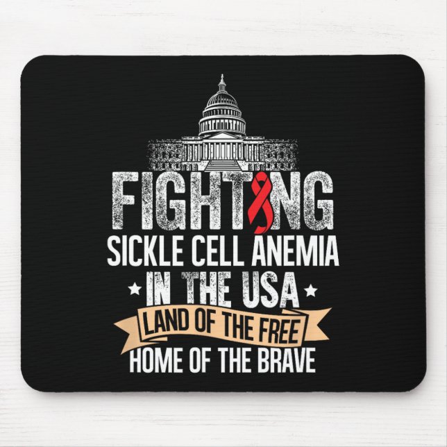 Fighting Usa- Sickle Cell Anaemia Awareness Suppor Mouse Pad (Front)