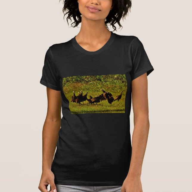 Fighting Wild Turkeys in The Smoky Mountains T-Shirt (Front)