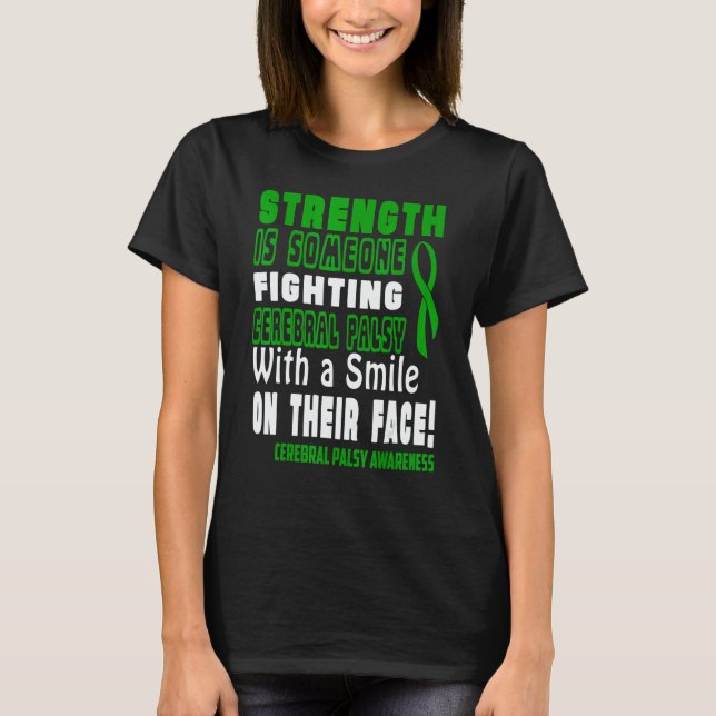 Fighting with a smile Cerebral Palsy Awareness T-Shirt (Front)