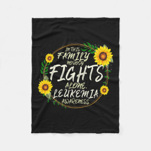 Fights Alone As Leukaemia Awareness  Fleece Blanket