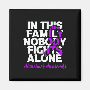 Fights Alone In This Family Alzheimerheimer Awaren Magnet