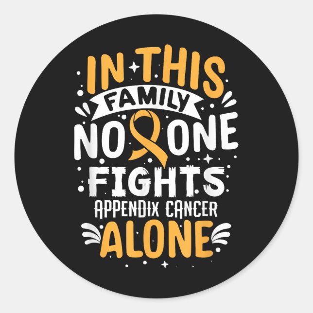 Fights- Appendix Cancer Awareness Supporter Classic Round Sticker (Front)