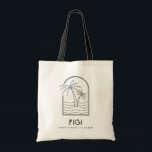 Figi Wedding Weekend Destination Wedding Tote Bag<br><div class="desc">Welcome your Figi wedding guests with these custom wedding welcome bags! Embrace the sunny spirit with this classic tote featuring a palm tree and ocean line sketch design. Customise it with the name and location of your wedding. Give your guests a stylish gift to be used long after the festivities...</div>
