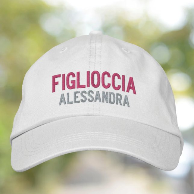 Figlioccia (goddaughter) personalised  embroidered hat (Creator Uploaded)