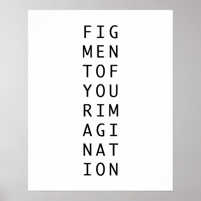 Figment of your imagination abstract philosophy  poster (Front)