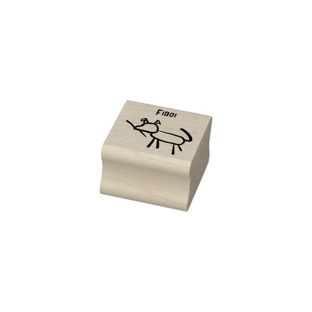 Figo, Stick Figure Dog with Name Rubber Stamp (Stamp)