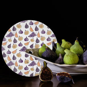 Figs and Grapes, Purple Food Cutting Board